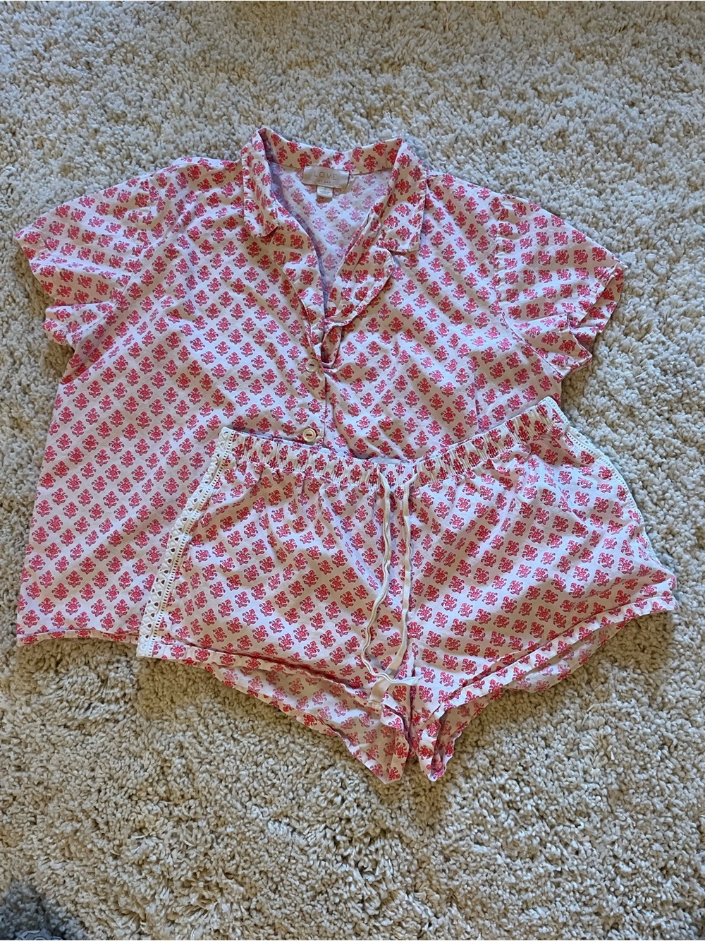 LOVE by Gap Pink Floral Short Pajama Set